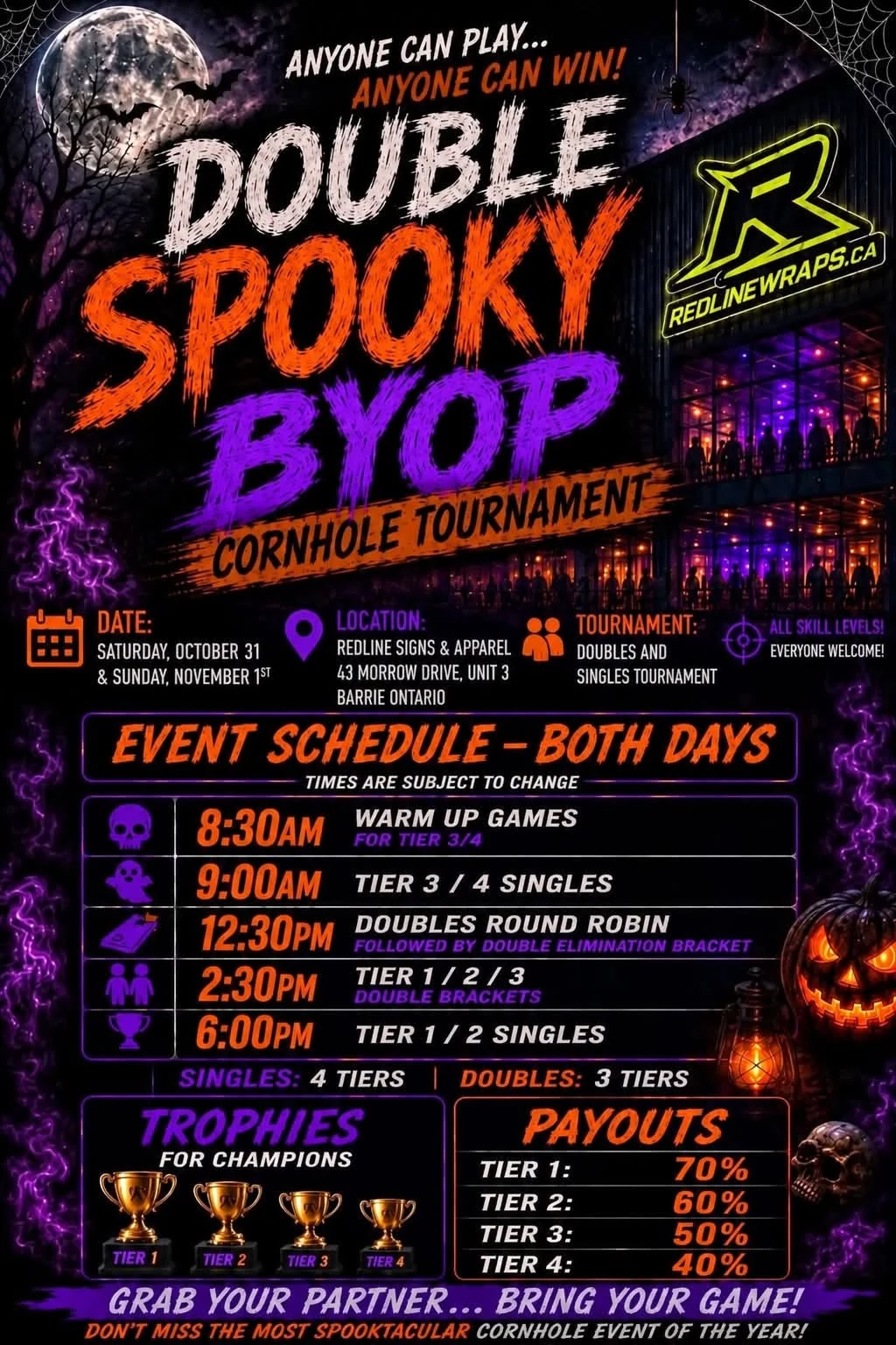 Double Spooky BYOP Cornhole Tournament flyer